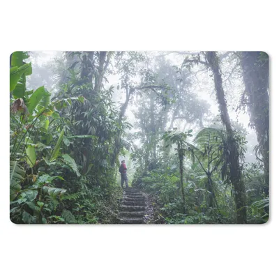 Produktbild von MuchoWow® Mauspad Mousepad Eine Treppe durch den nebligen tropischen Regenwald von Costa Rica 27x18 cm - Mousepads - Maus Mat - Pad - Mausunterlage - Büroartikel - Desk Matten