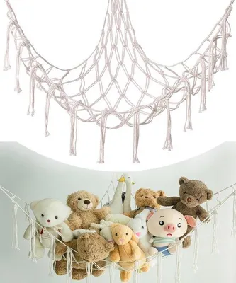 Produktbild von Famanu Aufbewahrungsnetze für Kuscheltiere - Wandaufbewahrung für Kinderzimmer