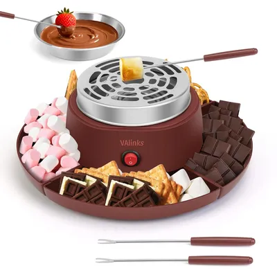 Produktbild von Schokoladen Fondue, 2-in-1-Set aus elektrischem S'mores-Maker und Fonduetopf, flammenloser Marshmallow-Röster für den Innenbereich
