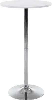 Immagine prodotto di Tavolino da bar rotondo DS25199, struttura bianca/cromata - 108 x Ø60 cm