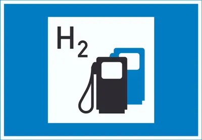 Produktbild von Wasserstofftankstelle Symbol Schild A5 Rückseite selbstklebend