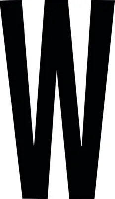 Produktbild von Klebebuchstabe "W" schwarz 100 mm