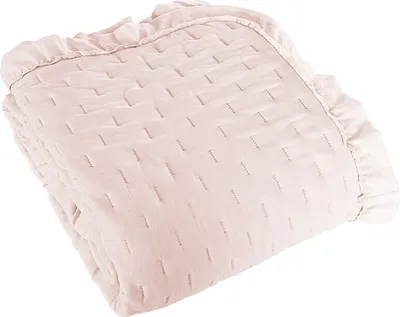 Produktbild von Tagesdecke auf dem Bett, elegant, mit Rüschen Savona 220x240cm Rosa
