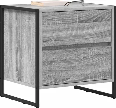 Produktbild von vidaXL Nachttisch 2 pcs Graues Sonoma 50 x 39,5 x 50 cm Holzwerkstoff