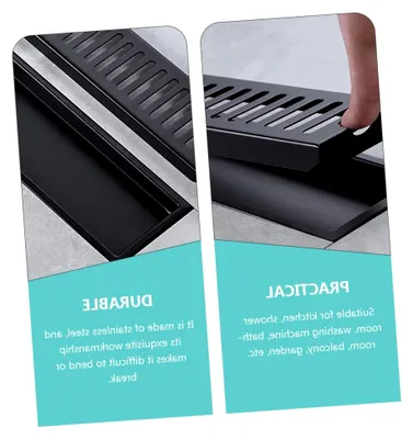Produktbild von Rechteckiger Edelstahl-Bodenablauf 40 cm für Dusche und Küche mit Haarsieb