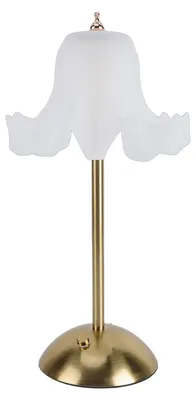 Retro Tafellamp mit Blumenlampenschirm, LED, aufladbar, Touch, 32 cm