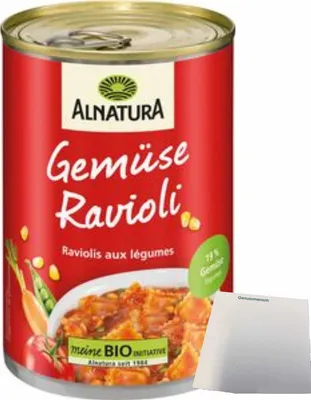 Produktbild von Alnatura Gemüseravioli (400g Dose) + usy Block