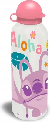 Imagen del producto de Botella de aluminio de 500 ml, diseño "Stitch y Angel"