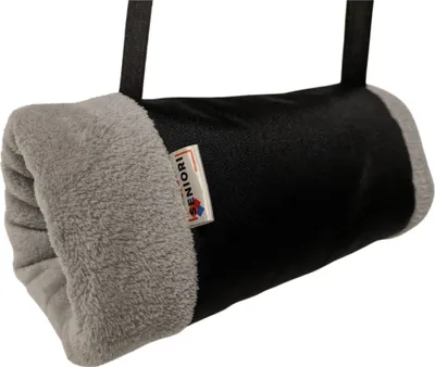 Produktbild von SENIORI Handmuff - Wärme und Komfort für ROLLSTUHLFAHRER mit Weichem Fleece und Breitem Halsriemen (SR1 Schwarz + Polar)