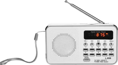 Produktbild von Tragbares Mini-UKW-Radio L-938, 1,5-Zoll-Display, unterstützt USB/TF-Karte/SD-Karte/MMC-Karte/AUX-IN-Wiedergabe, Plug-in-Kopfhörer (Lieferung mit Akku, isoliert)