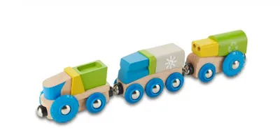 Produktbild von EverEarth Recycling-Eisenbahn aus Holz – Nachhaltiges Spielzug-Set für kreatives Rollenspiel - EE33656
