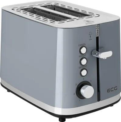 2-Scheiben Toaster, grau, Edelstahl, 7 Stufen, Auftauen, Krümelschublade