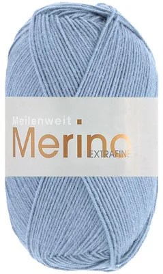 Produktbild von Lana Grossa MEILENWEIT 100 g MERINO EXTRAFINE weiche 4-fach Merino-Sockenwolle 420 m Farbe 2465 - Hellblau