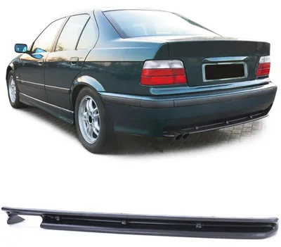 Productafbeelding van Diffusor, zwart, dubbeluitlaat, links, voor BMW 3-serie E36, bouwjaar 1990-1999, achterdiffusor