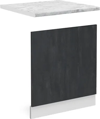 Produktbild von Frontblende Vicco R-Line Schwarz Beton 60 cm AP Marmor, Model 47028