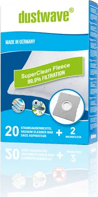 Produktbild von Dustwave® 20 Staubsaugerbeutel für Nilfisk 20 -  hocheffizient mit Hygieneverschluss -   Germany
