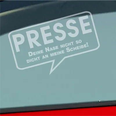 Produktbild von Auto Aufkleber Presse Nase dicht lustig 15x9 cm Milchglas Sticker Heckscheibenaufkleber