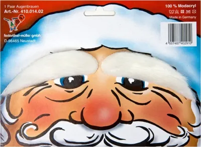 Augenbrauen weiß für Weihnachtsmann Onesize Kostüm-Zubehör Weihnachten Weihnachtsmann-Kostüm Accessoire