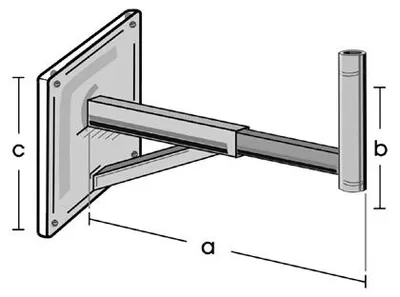Produktbild von Televes Winkelwandhalter WWH5075 ausziehbar 500-750mm Stahl