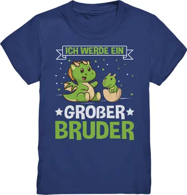 Produktbild von Ich werde ein Großer Bruder Dinos Shirt – Indigo / 110/116 (5-6)