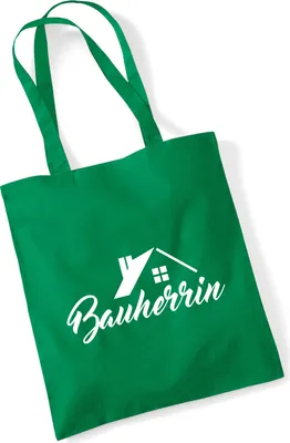 Produktbild von Huuraa Jutebeutel Bauherrin 10 Liter Kelly Green Baumwolle Tasche Geschenkidee
