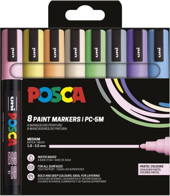Immagine prodotto di Posca 182556 POSCA Marker UNI PC-5M 8er Etui Pastell