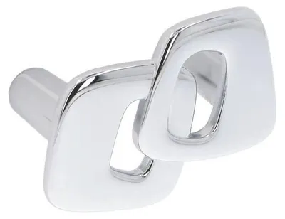 Produktbild von Knopf für Möbel aus Zinklegierung, Abstandsmaß 32 mm, poliertes Chrom