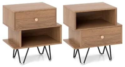 Productafbeelding van Nachtkastje in moderne stijl, met een plank en een lade