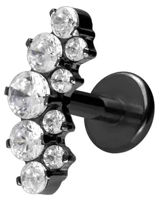Produktbild von Ohrpiercing, Nasenpiercing Titan Labret mit Innengewinde KRISTALLBOGEN Schwarz Stablänge: 8mm | Stabstärke: 1,2mm