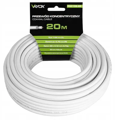 Produktbild von Koaxial-Antennenkabel 20 m, 75 Ohm, Kupferleiter, UV-beständig, Klasse A, HD/4K
