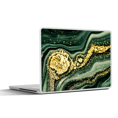 Produktbild von MuchoWow® Laptop Aufkleber Sticker Cover Marmor - Gold - Glitter - Grün - Marmoroptik - Luxus 40x30 cm - Laptop Dekoration - Selbstklebend