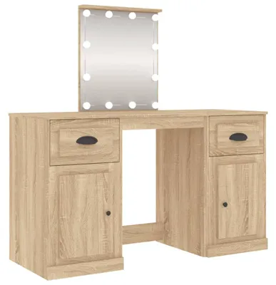 Immagine prodotto di vidaXL Comodino con luci LED rovere Sonoma 130x50x132,5 cm
