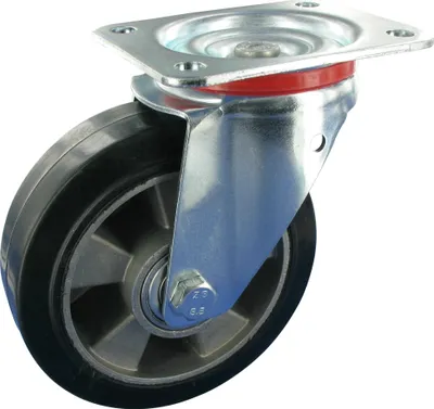 Obrázek produktu pro Otočné kolečko bez brzd Kolečko 160 mm Pružné gumové kuličkové ložisko Nosnost: 300 kg