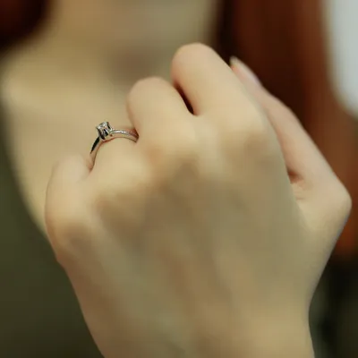 Produktbild von 0,16 Carat Diamant Solitär Meisterwerk 14 Karat Weißgold - 54 (17,20 mm)