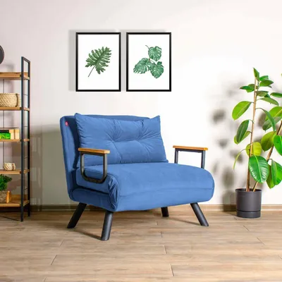 Immagine prodotto di Keoni - Poltrona, 60x78x78h cm blu, Reclinabile
