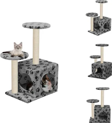 Immagine prodotto di vidaXL Albero per gatti con tiragraffi in sisal 60 cm Grigio - Tiragraffi