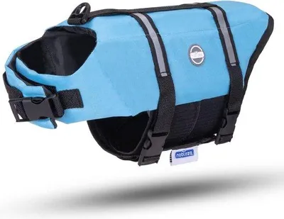 Produktbild von Schwimmweste für Hunde, blau, groß, reflektierend