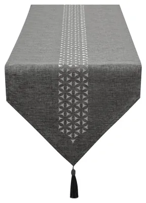 Immagine prodotto di Tavolino, grigio, moderno, 40 x 270 cm, in lino, lavabile in lavatrice, ideale per la decorazione della tavola