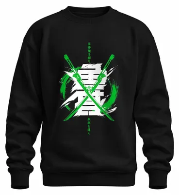 Produktbild von 主導権を握り 未来を導く Cyberpunk Katana Samurai Anime Japan Y2K Otaku Sweatshirt Pullover, Schwarz, M