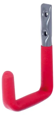 Image de Alberts 869809 Crochet mural, gris, avec caoutchouc rouge, diamètre Ø12 mm, 120 x 83 mm, set de 5 pièces
