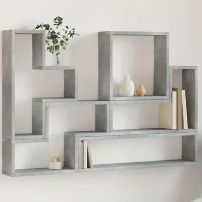 Image de Maison Exclusive - Étagère murale gris béton 96 x 12 x 64 cm, aggloméré