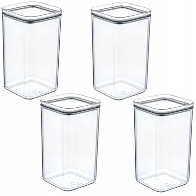 Immagine prodotto di POTZ Store&Fresh 1,5 L, set da 4, barattolo di conservazione, contenitore per alimenti secchi - riso, pasta