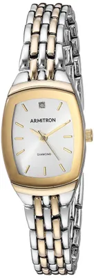 Imagen del producto de Reloj de pulsera para mujer Armitron, con esfera adornada con diamantes genuinos, modelo 75/5195, diseño bicolor