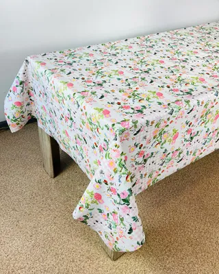Produktbild von Wachstuchtischdecke 140x100 cm - Blumenkaro - Wachstischdecke mit wasserabweisender und lebensmittelecht PVC-Beschichtung - Outdoor-Tischdecken für Garten und Küche - Tischdecke wetterfest