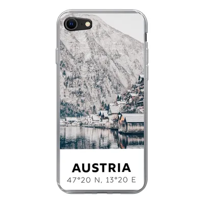 Produktbild von MuchoWow® Handyhülle Schutzhülle Hülle für iPhone SE 2020 Österreich - Wasser - Berge - Alpen Silikon Softcase Handy Hülle - Kartenbesitzer