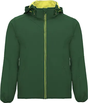 Immagine prodotto di Roly SS6428 | Giacca Softshell Siberia da uomo, idrorepellente e antivento - Colore: Bottle Green 56/Lime Punch 235 - Taglia: M