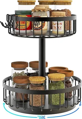 Immagine prodotto di Porta-erbe aromatiche girevole, in metallo, 360°, per tavolo da cucina, multifunzionale