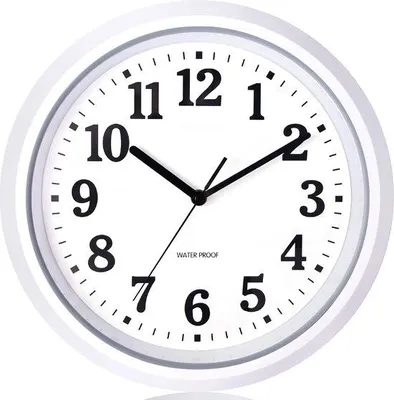 Image de Horloge murale ronde résistante aux intempéries, 32 cm, blanche, pour balcon