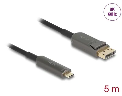Productafbeelding van Delock Actieve optische kabel, USB Type-C naar DisplayPort, 8K 60 Hz, 40 Gbps, 5 meter