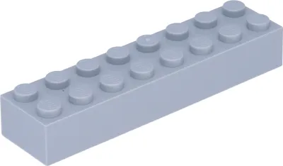 A single light gray LEGO brick is shown against a white background.